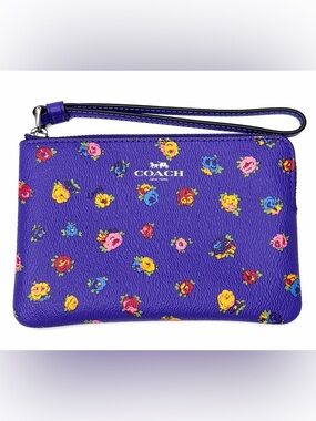 Coach Wristlet Purple Floral w/Coach Pen | NWOT